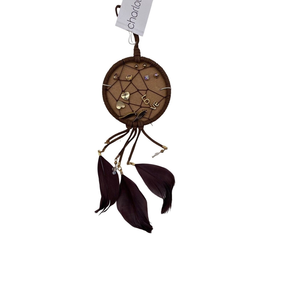 Charlotte Brown Dream Catcher Earrings Set With Stud & Dangle Styles 6 Pairs Fea